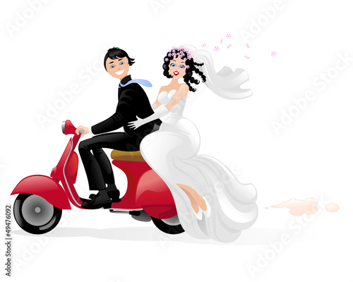 sposi in scooter