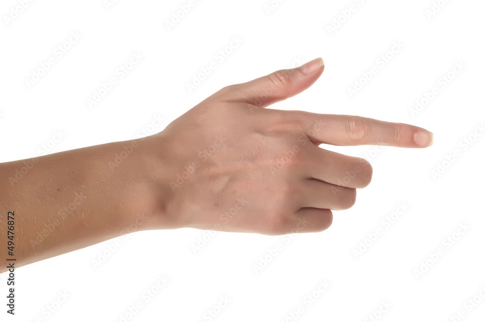 Woman hand pointing Woman hand pointing