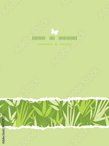 Vector bamboo branches horizontal card seamless pattern