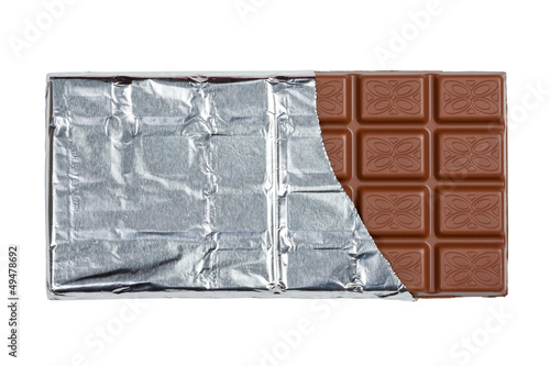 Tafel Schokolade mit Clipping Path