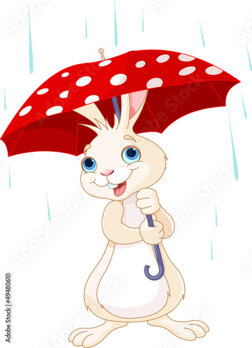 Bunny under umbrella