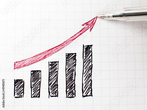 graphique explication avec un stylo bille positif photo