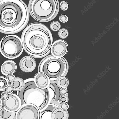 black and white background with round shapes