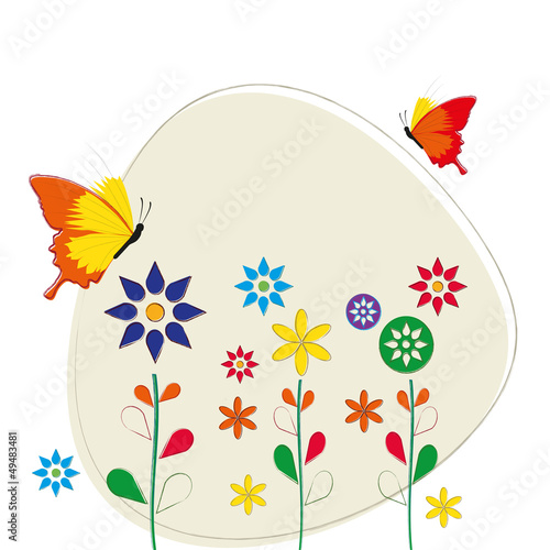 flowers with butterflies