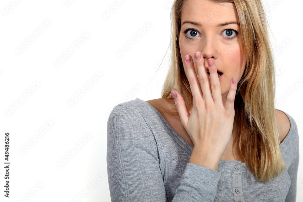 Surprised blond woman Surprised blond woman