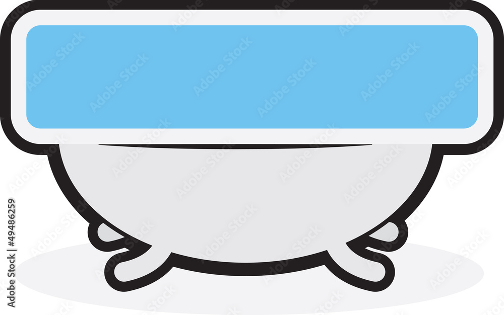Isolated bath tub filled with water Isolated bath tub filled with water