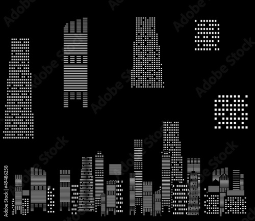vector illustration of cities silhouette
