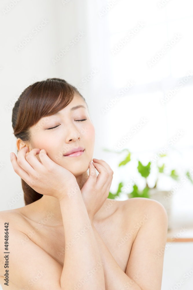 Beautiful asian woman relaxing in the room Beautiful asian woman relaxing in the room