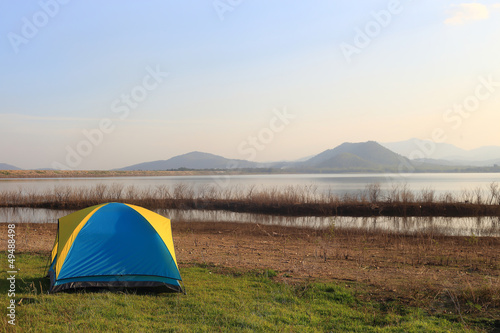 Camping place beside the lake