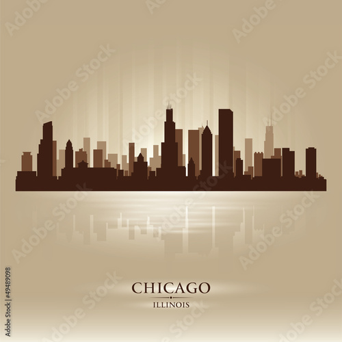 Chicago, Illinois  skyline city silhouette
