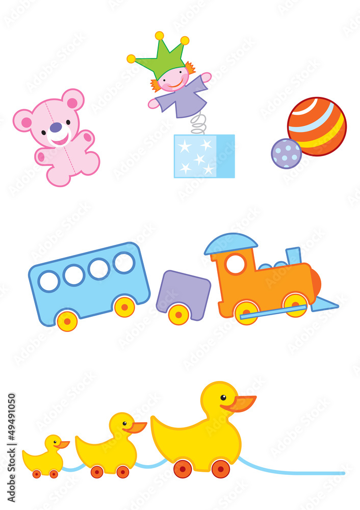 Obraz premium A set of cute toys for inspiration