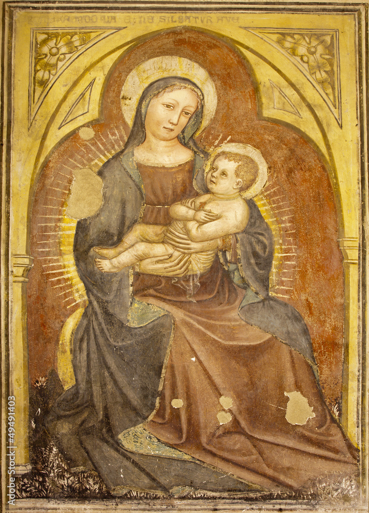 Verona - Madonna fresco in Basilica di San Zeno