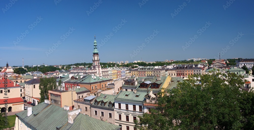 Aerial view of Zamosc, Poland