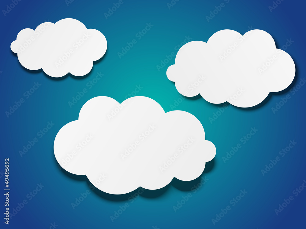 Paper clouds background with place for text