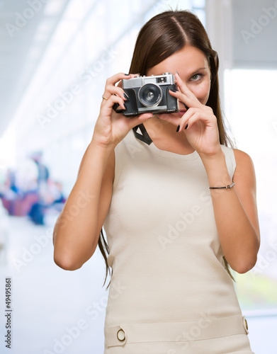 Young Woman Taking a Picture