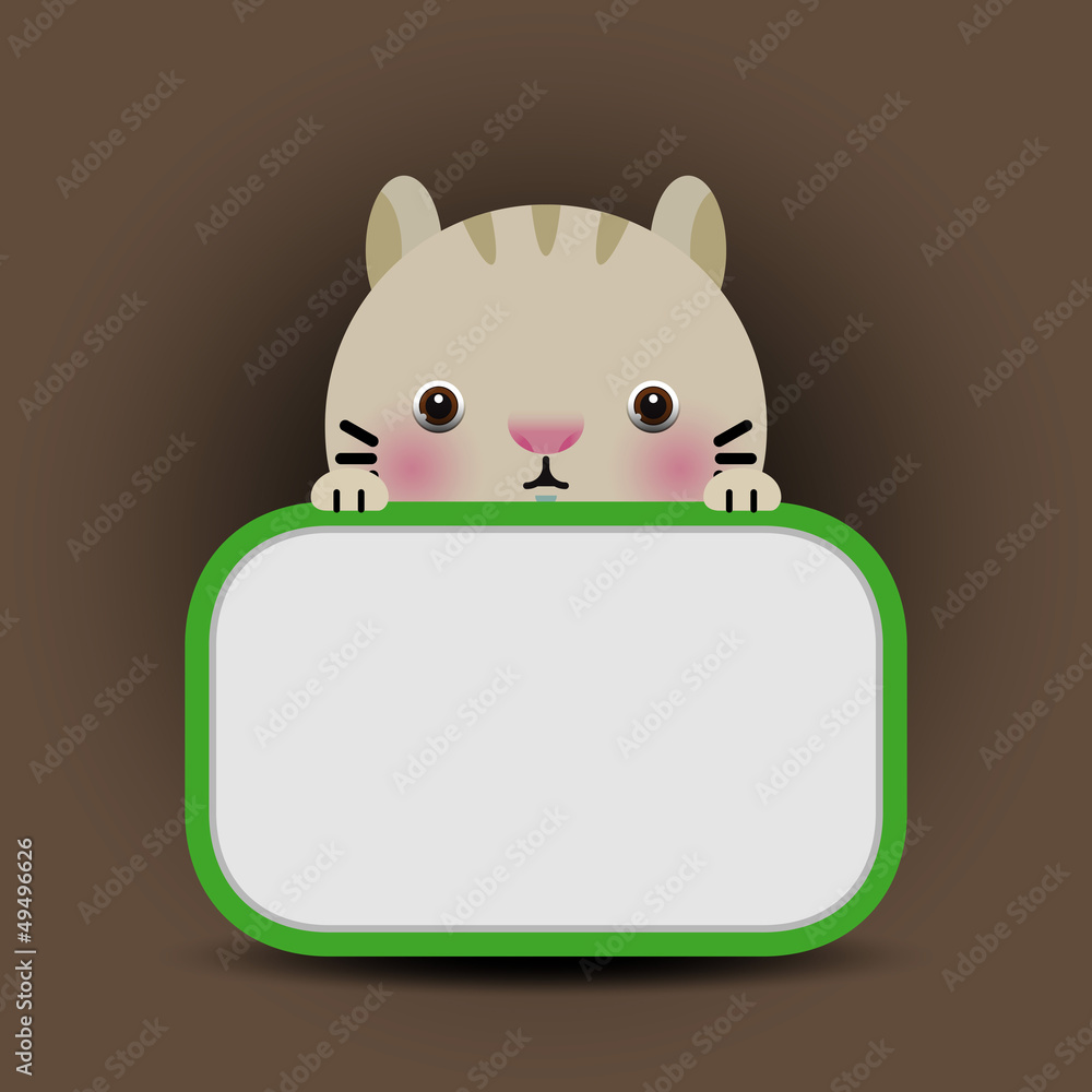 Fototapeta premium vector illustration of baby cat with place your text here