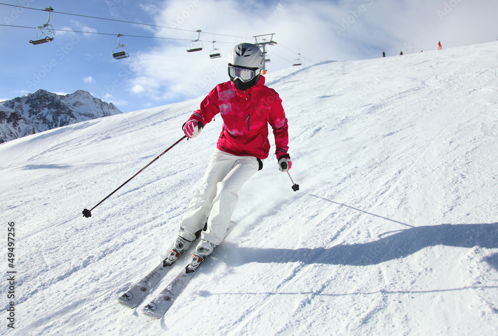 Young woman skiing Young woman skiing