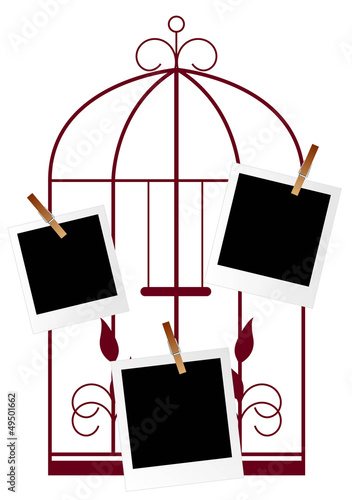 Cage oiseau - porte photos