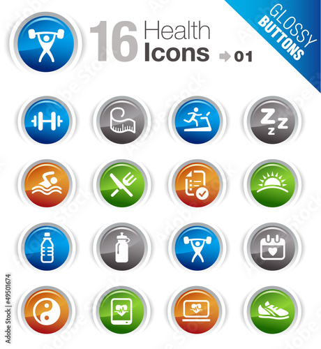 Glossy Buttons - Health and Fitness icons © sharpnose