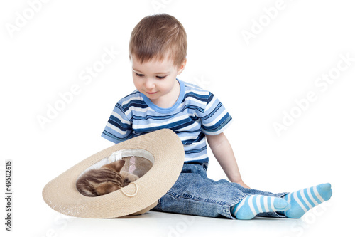 adorable boy playing with k...