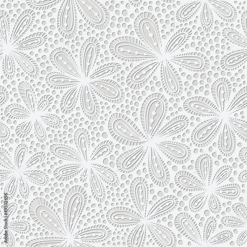 Beautiful seamless white floral lace pattern