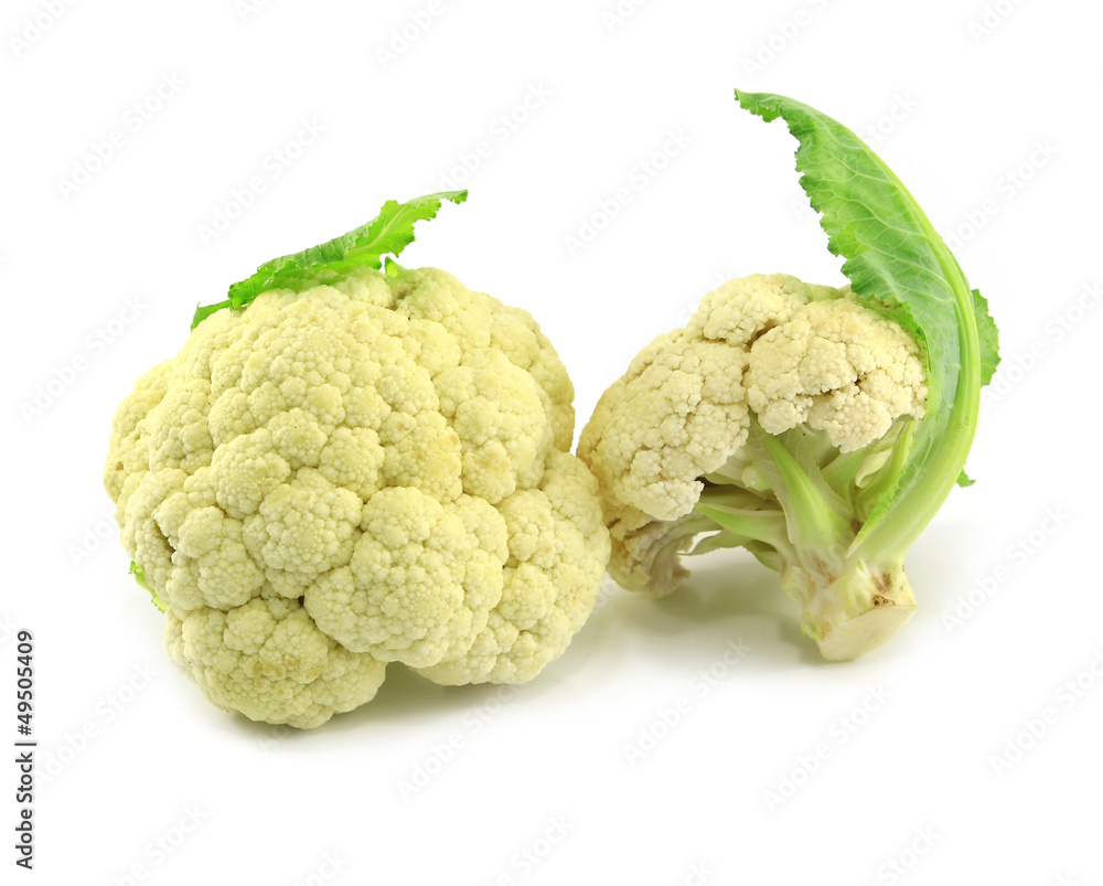 Fresh cauliflower isolated on white Fresh cauliflower isolated on white