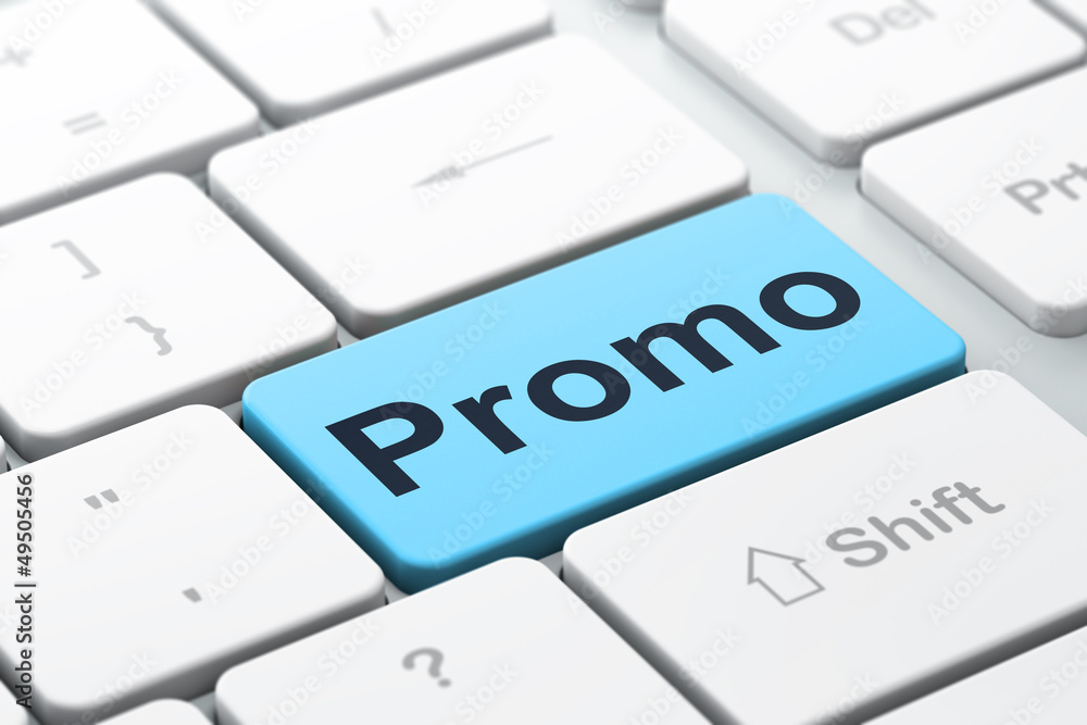 Advertising concept: computer keyboard with Promo Advertising concept: computer keyboard with Promo