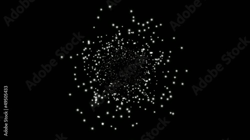 into stars field with black screen