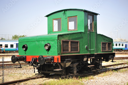 Small green locomotive