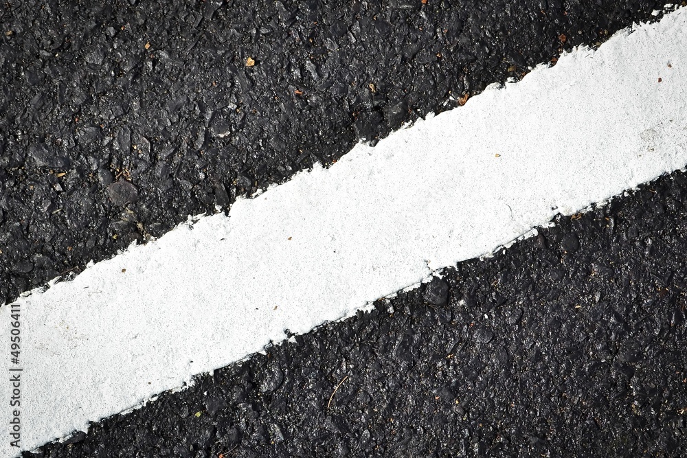 Fototapeta premium new white line on the road texture
