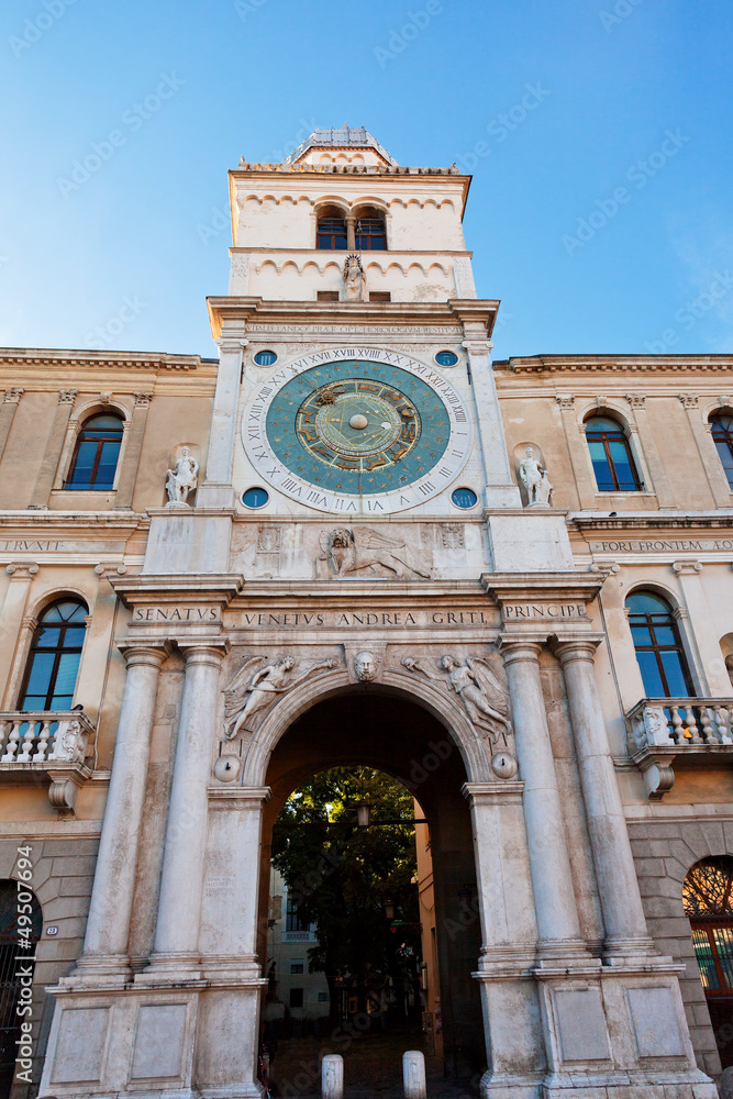 clock tower of Palazzo del Capitanio in Padua