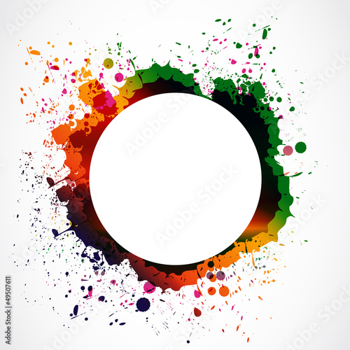 colorful grunge ink splash circle