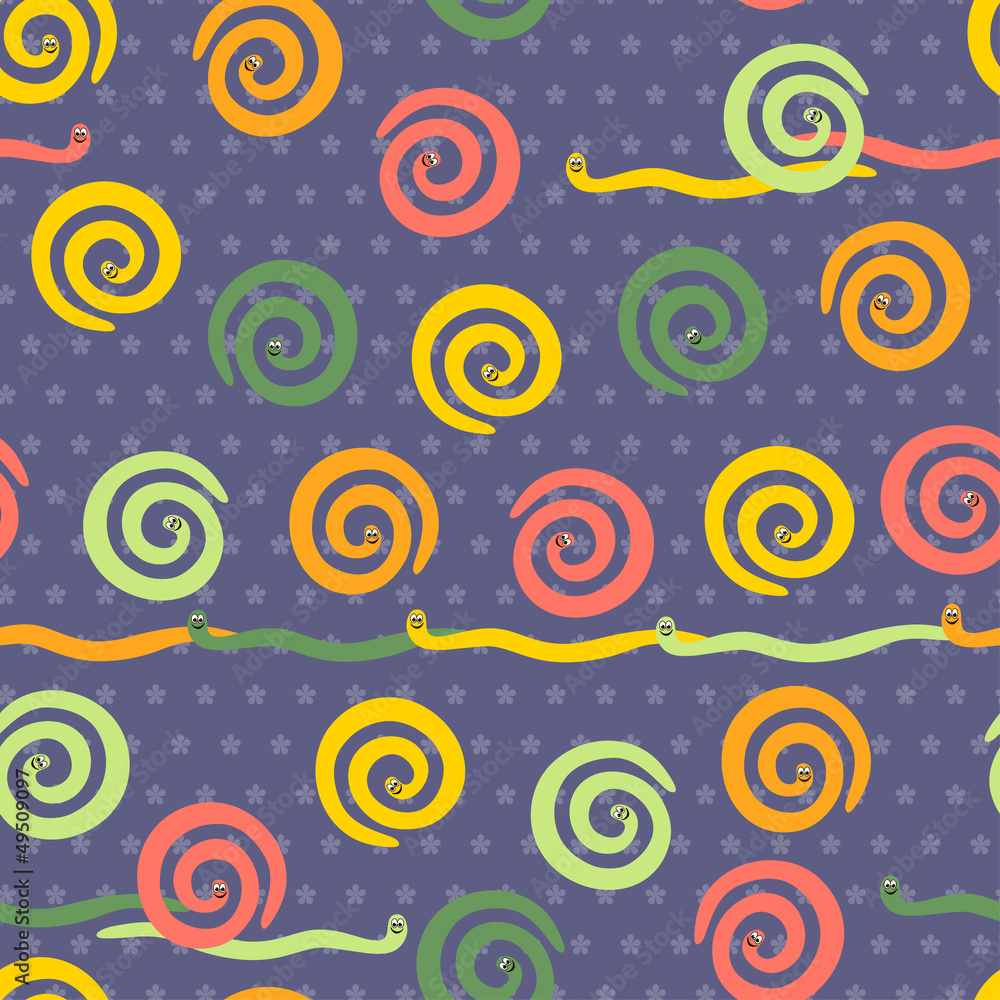 Seamless pattern with cheerful snakes Seamless pattern with cheerful snakes