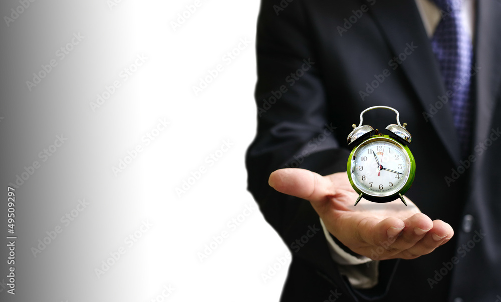 Alarm clock on hand Alarm clock on hand