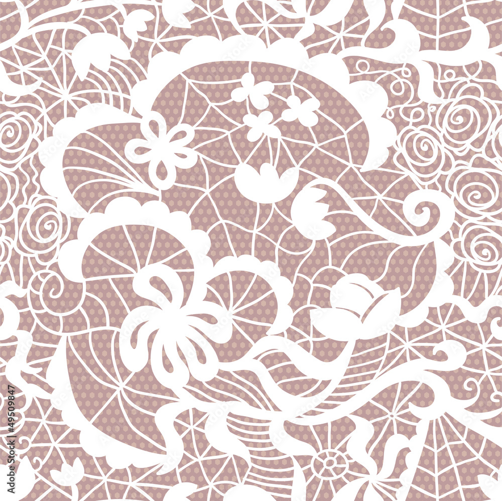 Lace vector fabric seamless pattern with roses Lace vector fabric seamless pattern with roses