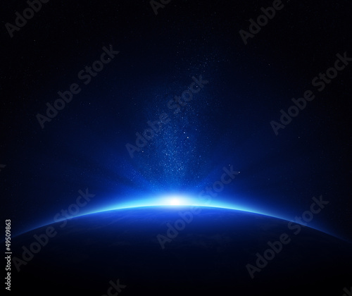 Earth sunrise in space