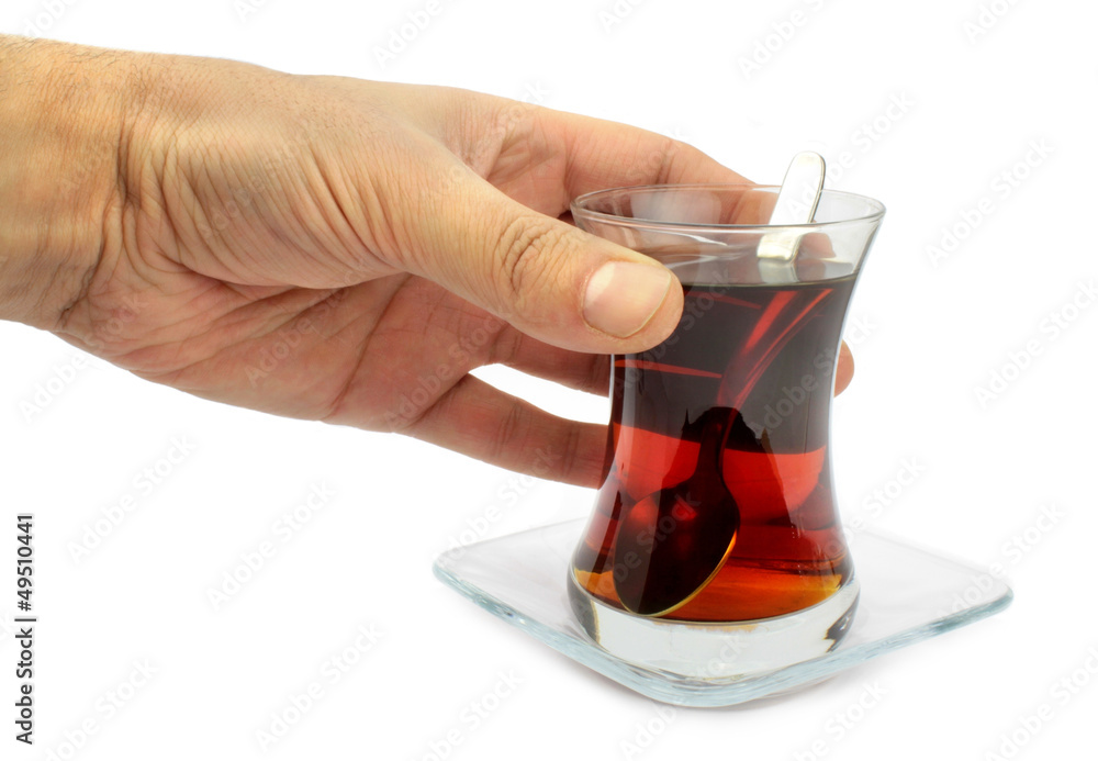 Turkish tea with traditional tea glass. Turkish tea with traditional tea glass.