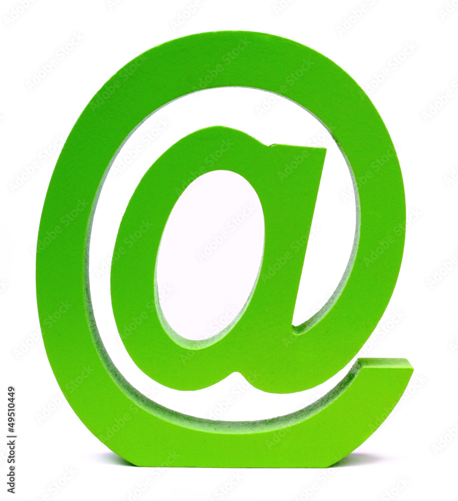 Green e-mail sign Green e-mail sign