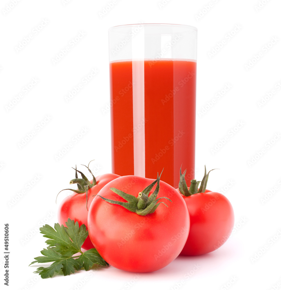 Tomato vegetable juice in glass Tomato vegetable juice in glass