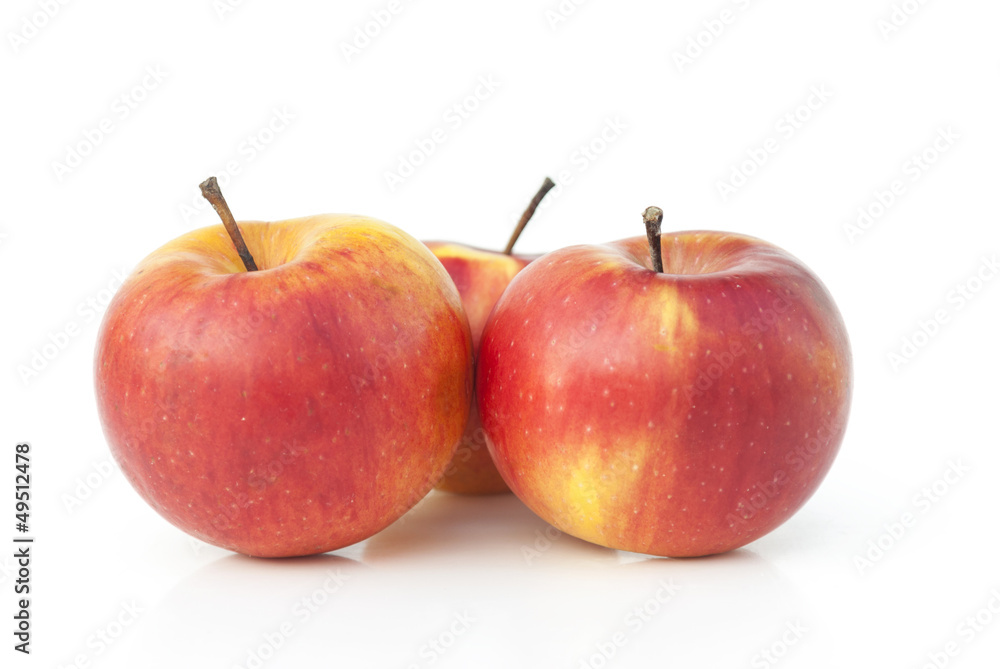 Red apples on a white background Red apples on a white background
