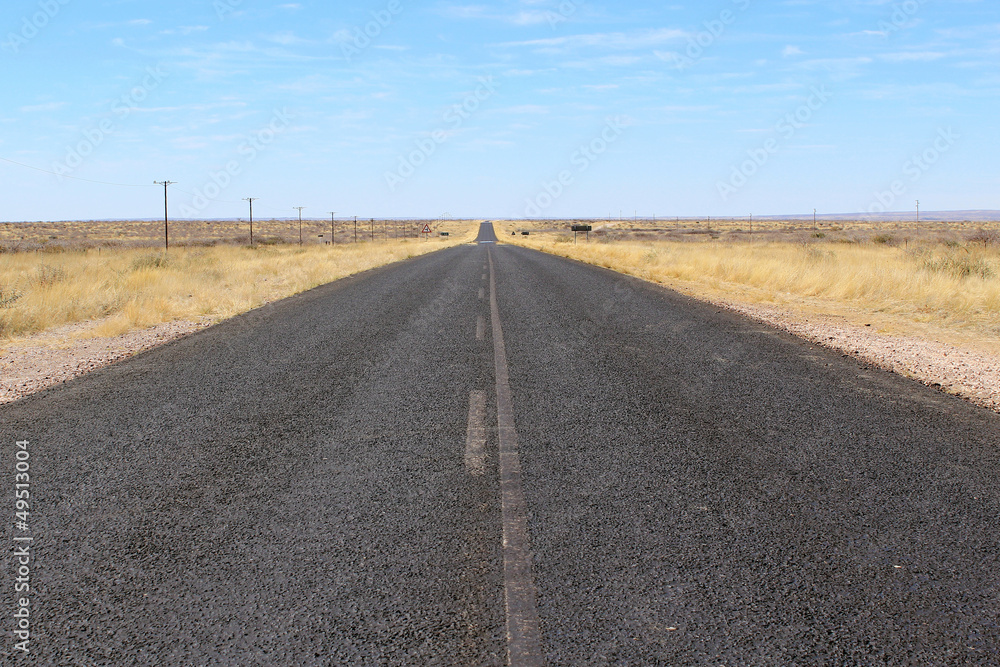 B1 road in Namibia heading toward Sesriem and Sossusvlei