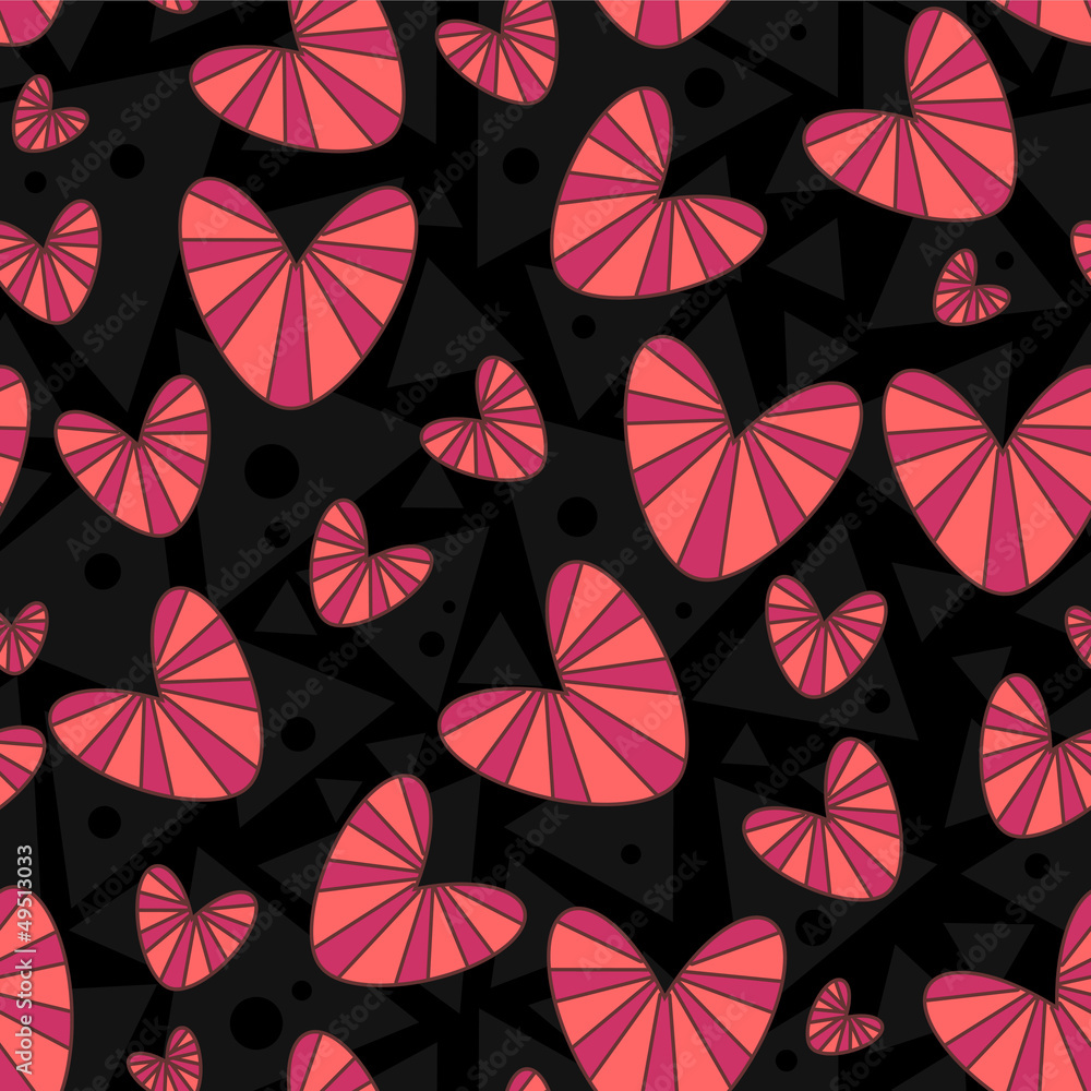 Romantic seamless pattern with hearts