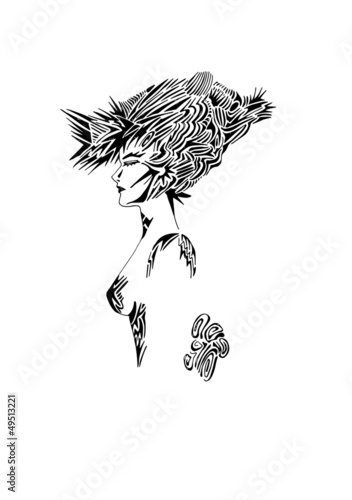 figura di donna in stile tribale