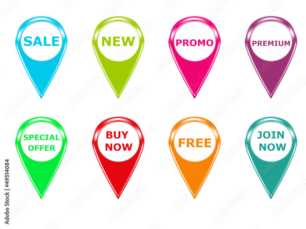 Set de iconos para Web en varios colores Set de iconos para Web en varios colores
