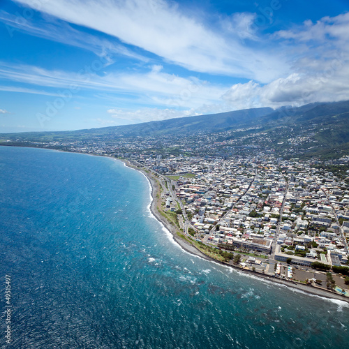 Fotografie Vue aérienne de Saint-Denis - Ile de La Réunion