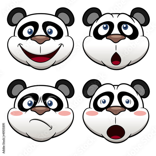 Fototapeta Naklejka Na Ścianę i Meble -  Illustration of Cartoon panda face