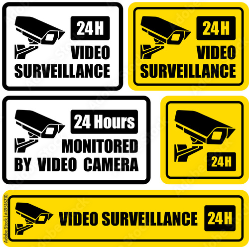 24 hours video surveillance sign