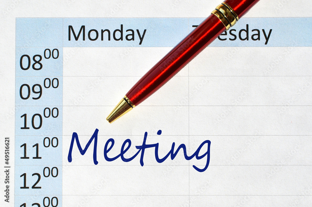 Fototapeta premium Meeting note in the agenda