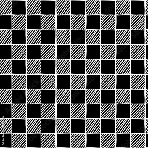 Seamless hand drawn cage pattern