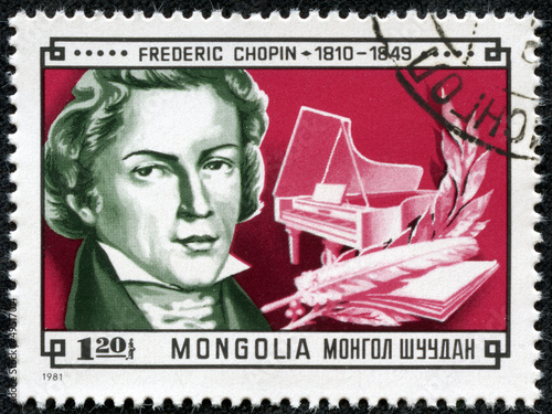 stamp Shows picture of grate composer Frederic Chopin